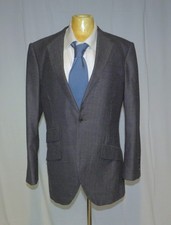 Miller's Oath Gray Herringbone Super 100 One Button Suit Jacket 39R picture