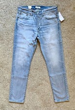 NWT AE77 Premium Denim Japanese Selvedge Blue Light Wash Jean Men The Slim 29x30 picture