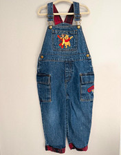 Vintage Winnie the Pooh & Tigger Denim Overalls Embroidered 3T picture