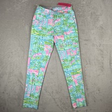 Lilly Pulitzer Corso Pants Women 2 Fairway Performance Golf Twill Luxletic NWT picture