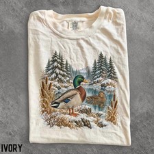 90's Mallard Duck Shirt, Vintage Duck Sweatshirt, Winter Mallard Tee picture