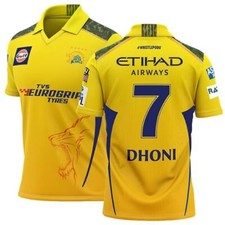 High Quality Polyester Sports T-Shirt CSK Jersey Dhoni 7 Regular Fit picture