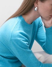 M&S - Autograph Womens Cashmere Long Sleeve Jumper in Turquoise picture