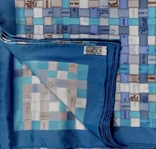 Hermès Bleu Bolduc Au Carre Silk Scarf  Multicolor Geometric Logo picture