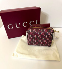 Gucci Burgundy Shadow Monogram Cosmetic Pouch retails $900+ NWB picture