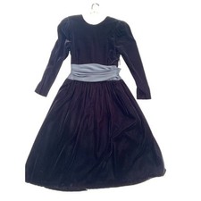 Depeche Mode vintage Womens Black Velvet Formal Dress Size 4 Prom 80s picture