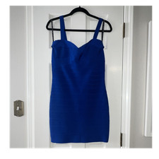 Authentic Herve Leger Blue Bandage Dress Sz. L picture