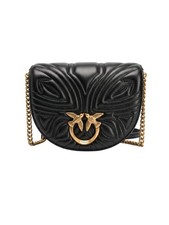 Pinko Women's Black Love Round Click Quilted Shoulder Bag picture