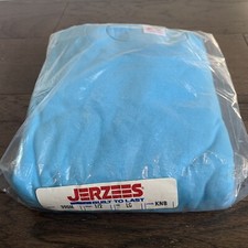 NEW VTG Jerzees Aqua Blue Tshirts 390M Pack of 6 Large Color KNB NOS Deadstock picture