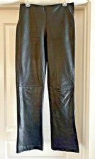 Vintage Michael Hoban North Beach Leather Pants Black Straight Leg High Rise Sz6 picture