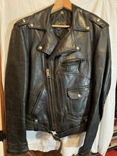 VTG 50s BUCO Horsehide Leather Motorcycle Biker Pocket Jacket Men 38 MINT picture