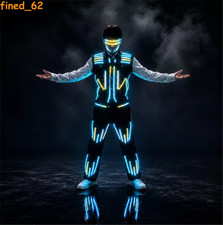 Robot LED Luminous Vest Set DJ Party Performance Suit Glowing Glasses Costume picture