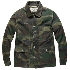 Rogue Territory Waxed Field Jacket Olive Camo Medium RGT Supply Button picture