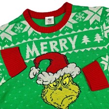 The Grinch Ugly Christmas Sweater Men's L Merry Grinchmas Holiday Party Festive picture