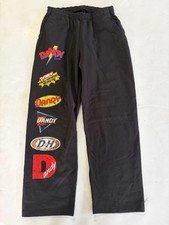 Dandy Worldwide Sweatpants Mens Medium Black Multi Logo Print Made in LA Cotton picture