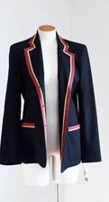Vintage DKNY Wool Blazer Jacket Crest and Grograin Detail Prep/ Collegiate 14 picture