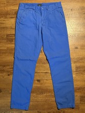 J Crew 770 Mens 32x32 Royal Blue Cotton Chinos Straight Fit Flat Front picture