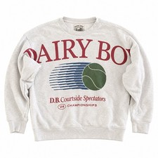 Dairy Boy Pro Tennis Club Courtside Gallery Red Oversized Crewneck Sweatshirt M picture