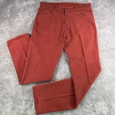 Raleigh Denim Mens 34x32 Red Stretch Alexander Jeans Made in USA North Carolina picture