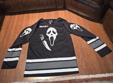 Scream GHOST FACE Black V Neck JERSEY Size SMALL Licensed Halloween Regular Fit picture
