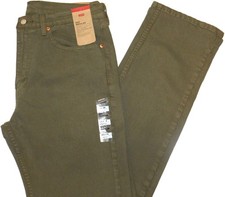 LEVIS 505 Regular Fit Jeans Levis Eco Ease Stretch Straight Leg Olive Green picture