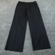 Calvin Klein Pants Mens 32X30 Black Wool Pinstripe Chino Trouser Dress Slacks picture