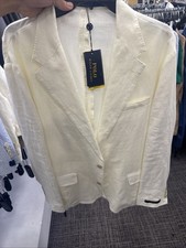 Polo Ralph Lauren Cream Linen Suit Jacket /Blazer 46R picture