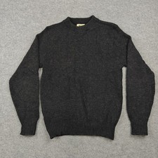 Vintage REI Sweater Mens Medium Gray Crew Neck Chunky-Knit Wool Pullover picture