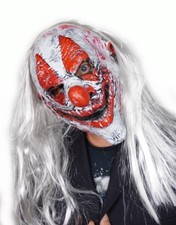 Halloween Clown Mask Killer Clown Scary Evil Latex Silver KillJoy Clown picture