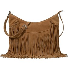 Sunwel Fashion Women Fringe Hobo Bag Western Purse Shoulder Bag Vegan Suede Tass picture