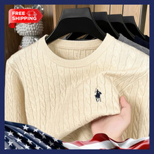 NWT - RALPH Men's Cable Knit Long Sleeve Spring Winter Polo Pullover : M-XXL_USA picture