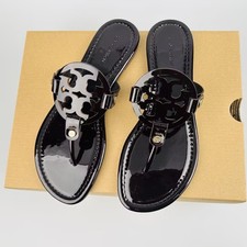Tory Burch Miller Patent Leather Coconut Casual Women's Thong Sandals Sizes 7-10 picture