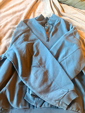 SKIMS Boyfriend Fleece Oversized 1/4 zip. Size S Color Zircon picture