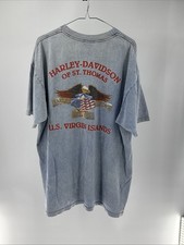 Vintage 1990’s Harley Davidson St Thomas Virgin Islands TShirt Mens XL Faded picture