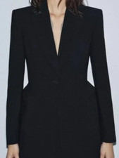 NWT Zara ZW Collection Limited Edition Fitted Blazer in Black S picture