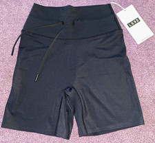 LSKD Women's Black Compression Shorts Size Small with Drawstring picture