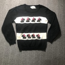 Vintage Large 38 Cyn Les Shirlee Designs Sweater Black Scotty Scottish Terrier picture