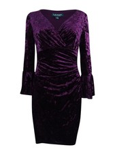 Lauren by Ralph Lauren Women's Bell-Sleeve Velvet Dress picture