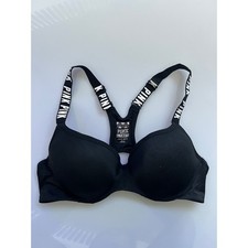 Victorias Secret PINK Ultimate Push Up Sports Bra Black Logo Straps M(A-C) picture