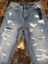 (Very exclusive)EPTM Jeans Mens 32 Black  Ripped Street Style NEW picture
