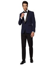 OppoSuits Mens Slim-Fit Midnight Blue Tuxedo Set US Size 36 New w Tags Open Box picture