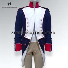 New Men's Blue Reproduction French Napoleonic Uniform Blue Wool Coat Quick Ship picture
