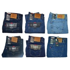 Levis 501 Jeans Men Stretch Denim All Sizes Classic Strait Fit Button Fly picture