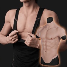Silicone Muscle Chest Realistic BodySuit Male Fake Breast Plate Costume Cosplay picture