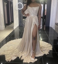 Jovani Couture Gold Gown Size 4 100% Silk  picture
