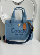 COACH Cargo Tote Bag 26 Crossbody In Denim/Gold/Denim CR659 NWT picture