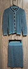 Vintage Late 50s, Early 60s Knit Sweater and Skirt Ensemble. picture