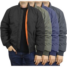 Mens Heavy Weight MA-1 Flight Bomber Jacket Full Zip Outerwear Coat Colors NWT picture