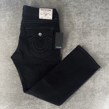 True Religion Ricky SN Flap Relaxed Straight Jeans Men’s 36 36x32 Black NWT picture