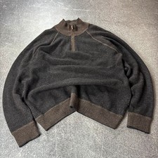 Vintage Corneliani ID  Cashmere Silk Quarter Zip Sweater Brown Luxury Knit 52 picture